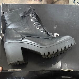 Torrid Black Combat Boots with Chunky Heel